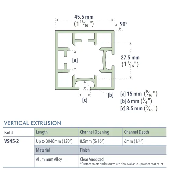 Specifications for VS45-2