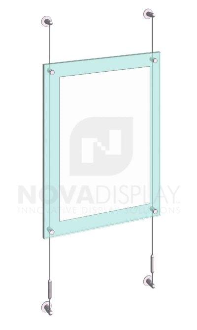 KASP-050 Sandwich Acrylic Poster Display Kit cable wall suspended