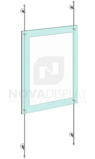 KASP-060 Sandwich Acrylic Poster Display Kit rod wall suspended