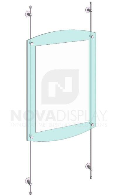 KASP-065 Sandwich Acrylic Poster Display Kit rod wall suspended