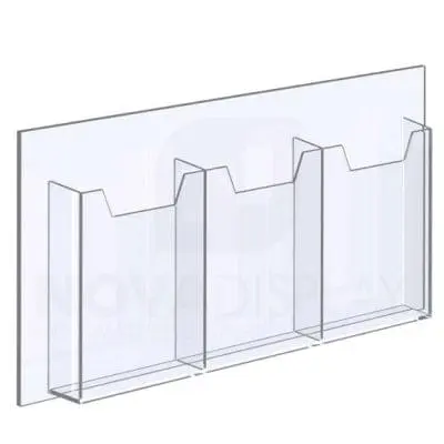 14ALD-3-6585P-23>25 1/8″ Clear acrylic leaflet-holder (with 1/4″ base) designed to take letter size literature / magazines