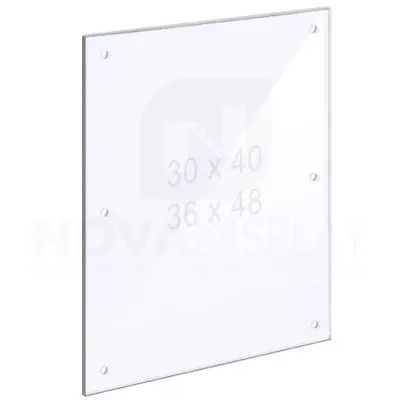 14ASP-PANEL-M8:D6-LR 1/4″ Clear Acrylic Panel with Holes for M8 Studs – Polished Edges.