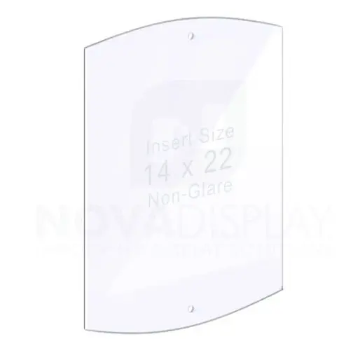 18ASP-2CR-1422NG-IP 1/8″ Non-Glare Acrylic Arched Panel with Holes for M8 Studs – Polished Edges