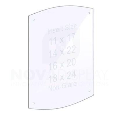 18ASP-2CR-PANEL-NG-M4 1/8″ Non-Glare Acrylic Arched Panel with Holes for M4 Studs – Polished Edges