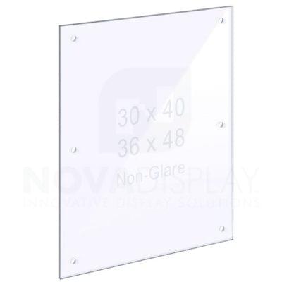 18ASP-PANEL-NG-M8:D6-LR 1/8″ Non-Glare Acrylic Panel with Holes for M8 Studs – Polished