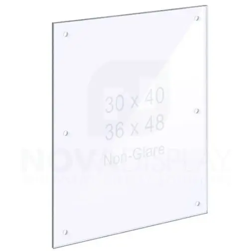 18ASP-PANEL-NG-M8:D6-LR 1/8″ Non-Glare Acrylic Panel with Holes for M8 Studs – Polished