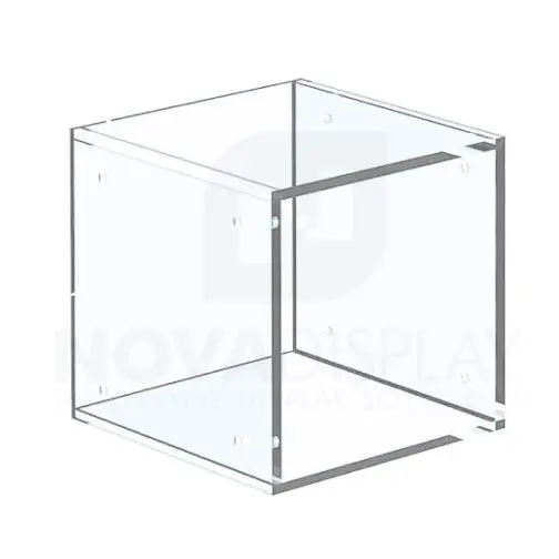 Non-Lit Acrylic Open Display Case – All Clear