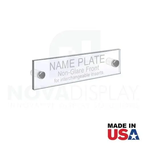Acrylic Door Name Plate. Set of 1/8″ Clear & 1/8″ Non-Glare Acrylic Blanks with Laser-Cut Polished Edges