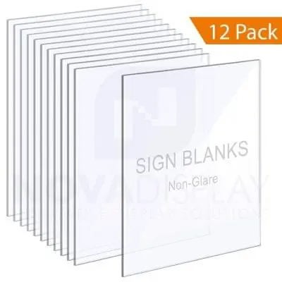1/8″ Non-Glare Acrylic Sign Blanks without Holes – Polished Edges