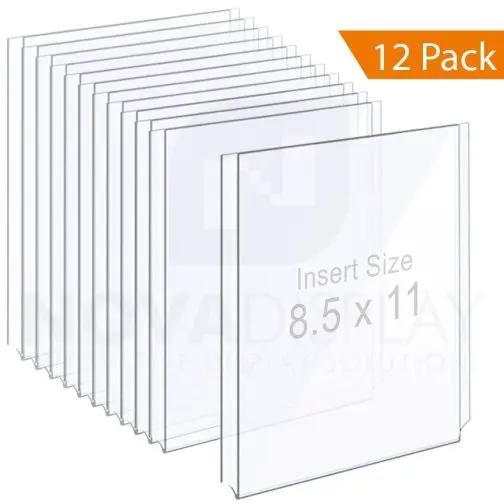 1/8″ Clear Acrylic Easy Access Info/Poster Holder – Letter Format. Portrait Orientation
