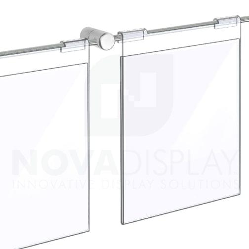Clear Acrylic Hook-on Info/Poster Holder – Letter Format. Horizontal Rod Assembly