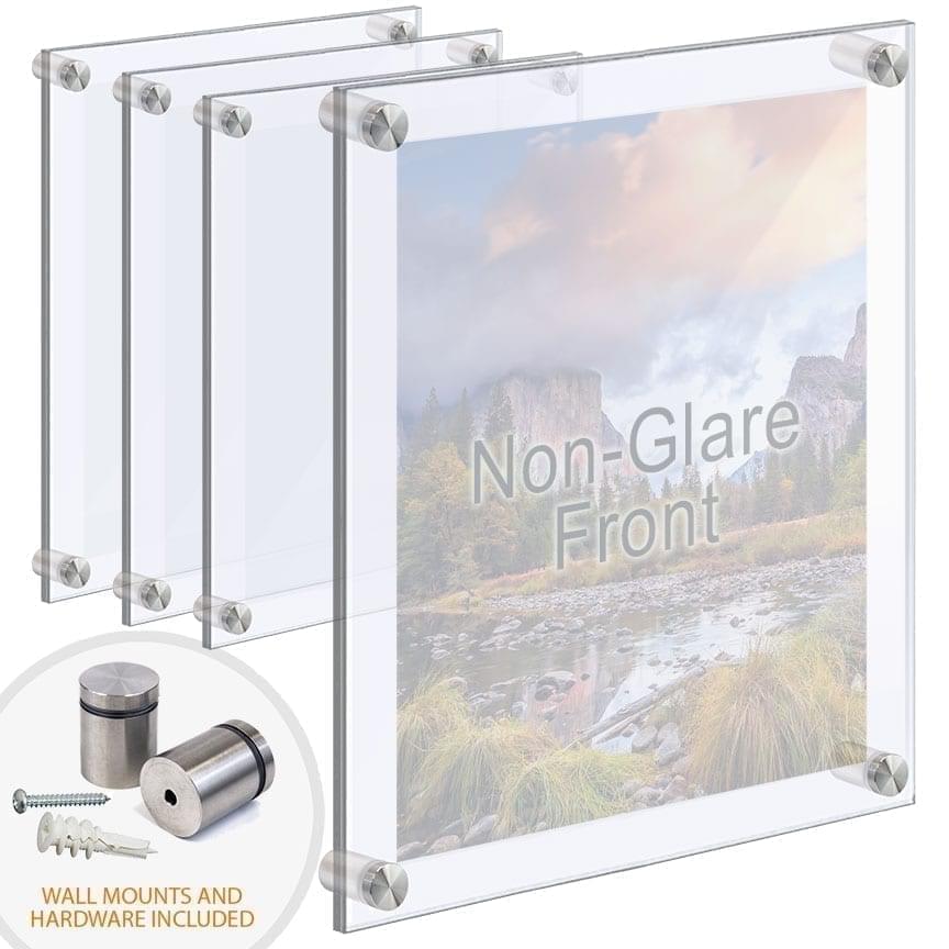 Extra-Large Acrylic Frames Wall Mounted with Standoffs