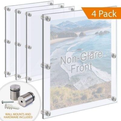 Oversize Acrylic Frames Wall Mounted with Standoffs