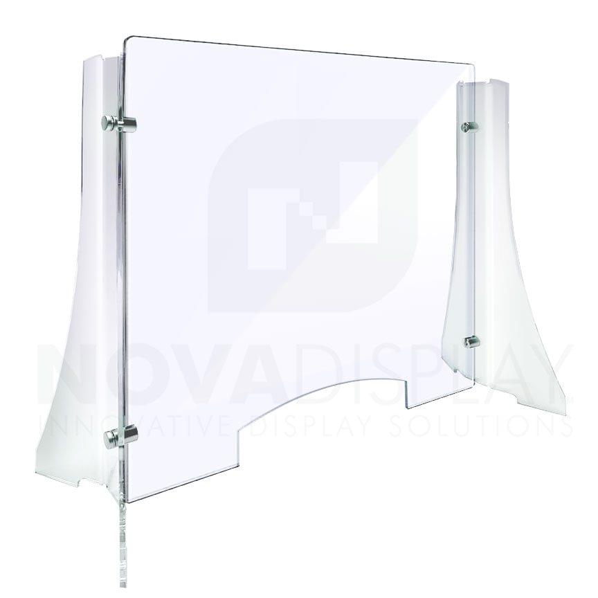 Economy Countertop Free-standing Clear Acrylic Sneeze Guard / Protection Shield for Offices and Stores.