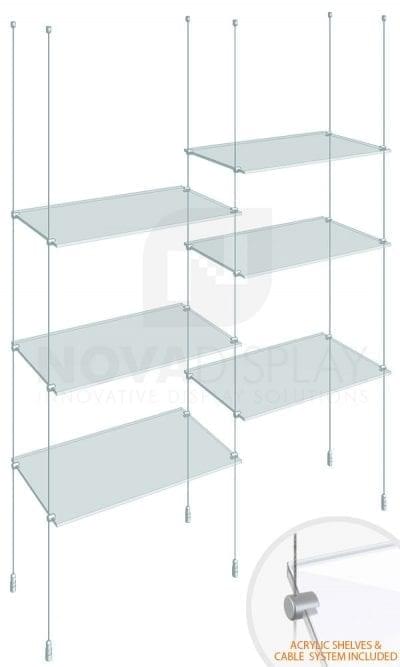 KSI-009PLEX Cable Suspended Acrylic Shelving Display Kit