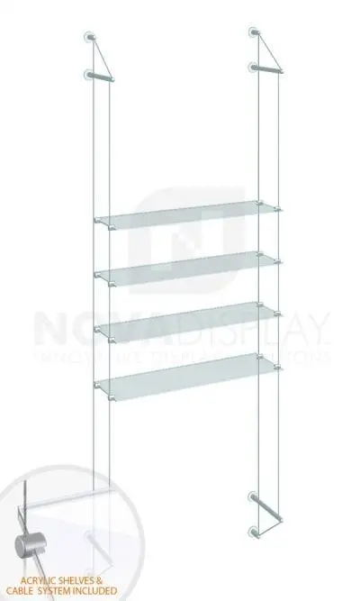 KSI-033PLEX Cable Suspended Acrylic Shelving Display Kit