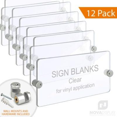 Clear Acrylic Sign Blanks with Round Corners for Vinyl Applications / QTY 12