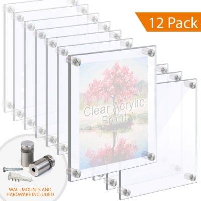 1/2″ Thick Acrylic Block Frames with Standoffs / Wall Mounted.