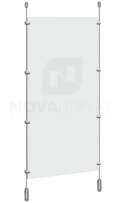 Cable Suspended Partition with Colorless/Frosted Acrylic Panel
