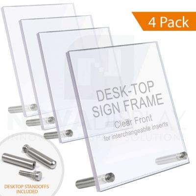 Desktop Sign Frame – 1/2″ Thick Clear Acrylic Set