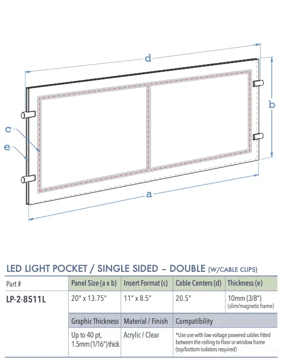 Specifications for LP-LED-POCKET-PRT-SG