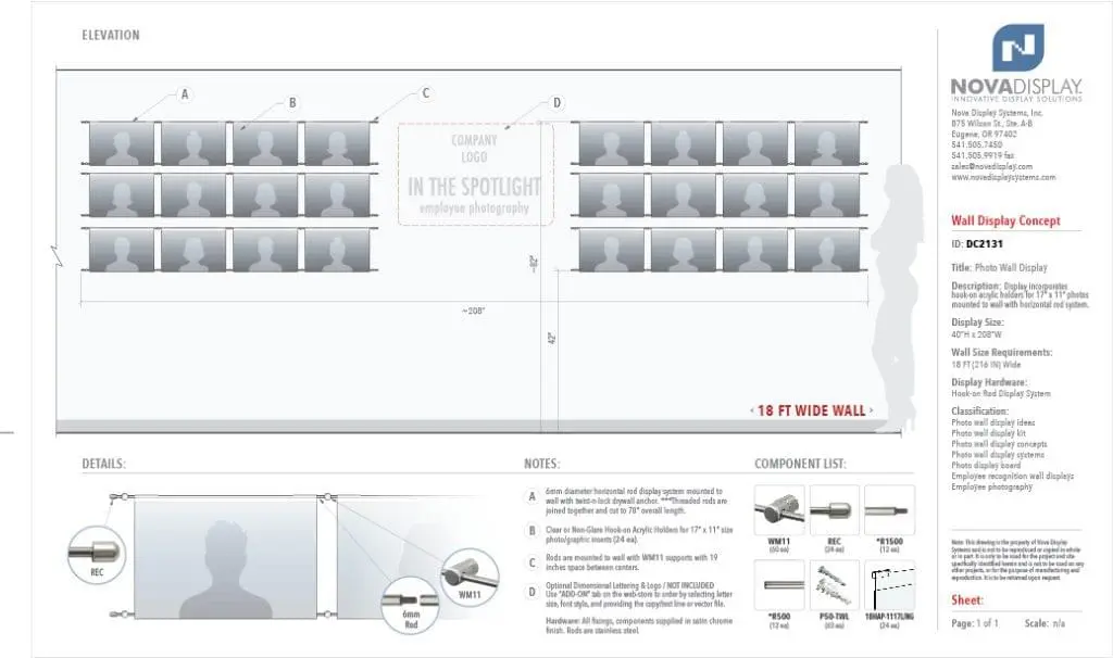 DC2131 Photo Wall Display / Wall Display Idea Concept