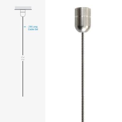 3mm (1/8″) CABLE w/Ceiling Fixing – 2.0M (6′ 5-3/4″) Long | Stainless Steel
