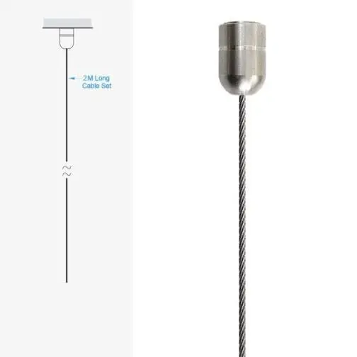 3mm (1/8″) CABLE w/Ceiling Fixing – 2.0M (6′ 5-3/4″) Long | Stainless Steel