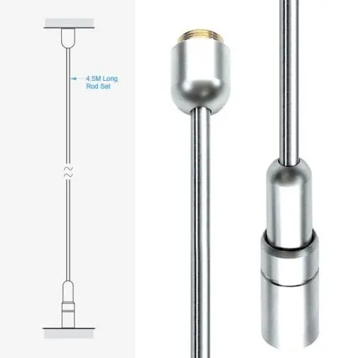 Ceiling-to-Floor Fixing Kit with Two 1.5M Long Rods — 4.5M (14’ 9”) Length | Nova Display Systems