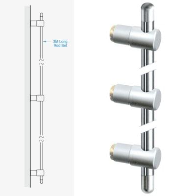 Wall-to-Wall Fixing Kit with two 1.5M Long Rods and End Caps – 3M (9’ 10”) Length | Nova Display Systems