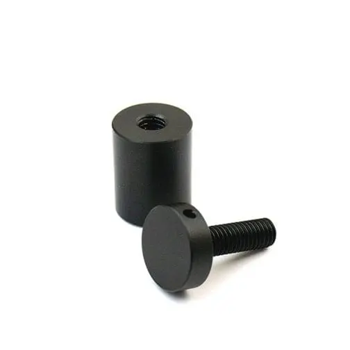 5/8″ Dia. x 3/4″ Aluminum Sign Support (3-Part Standoff with M6 Stud-Cap) / Satin Black Finish