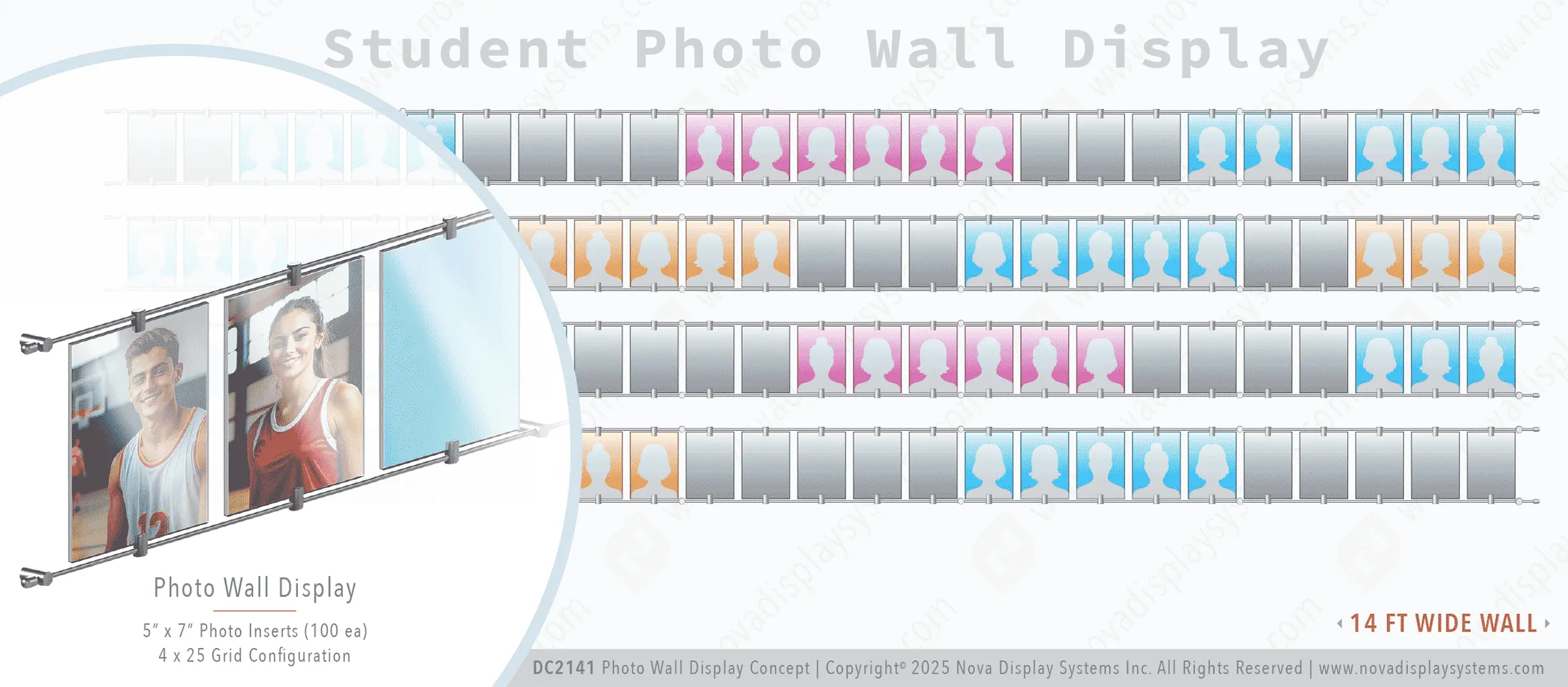 Dc2141 Photo Wall Display – 14ft Wall 